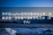 茶杯狐cupfox官网完整体验记录：加载速度、清晰度与缓存策略观察（新手向）