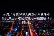 从用户角度聊聊天美蜜桃麻花果冻：新用户上手难度与常见问题整理（长期体验）