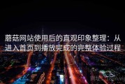 蘑菇网站使用后的直观印象整理：从进入首页到播放完成的完整体验过程