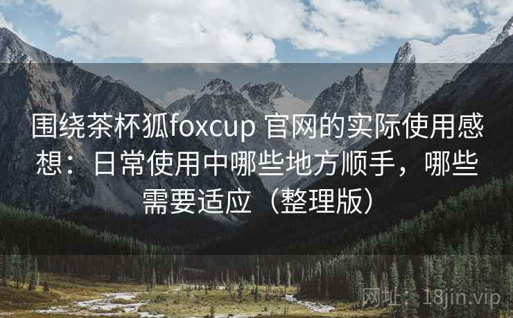 围绕茶杯狐foxcup 官网的实际使用感想:日常使用中哪些地方顺手,哪些需要适应(整理版) 围绕茶杯狐foxcup 官网的实际使用感想:日常使用中哪些地方顺手,哪些需要适应(整理版)
