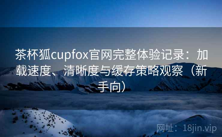 茶杯狐cupfox官网完整体验记录：加载速度、清晰度与缓存策略观察（新手向）