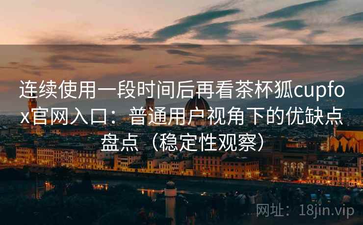 连续使用一段时间后再看茶杯狐cupfox官网入口：普通用户视角下的优缺点盘点（稳定性观察）